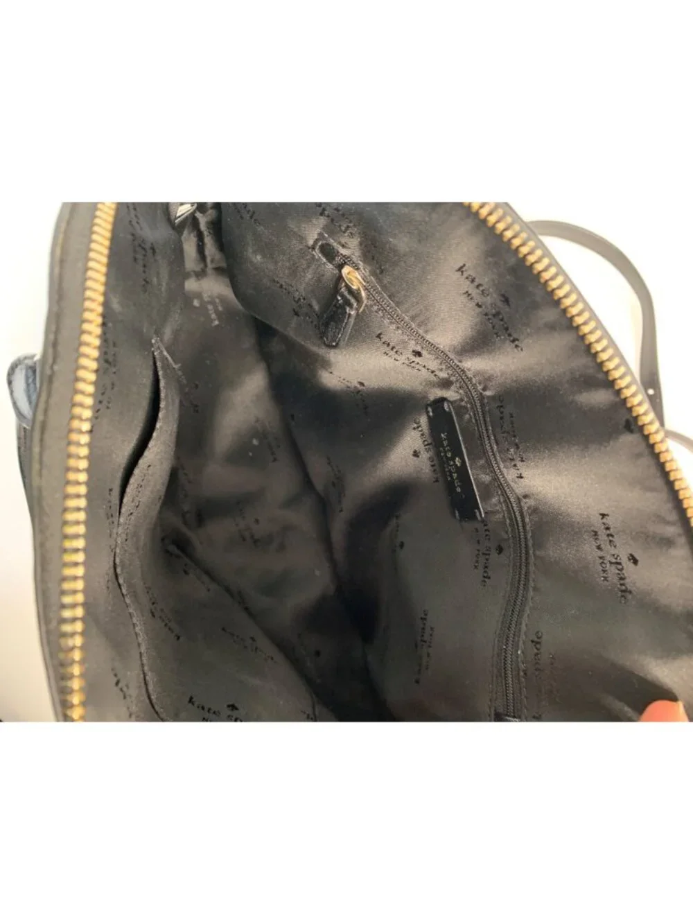 Kate Spade Black Leather Dome Satchel Crossbody Bag M 12 x 9 EUC Sylvia